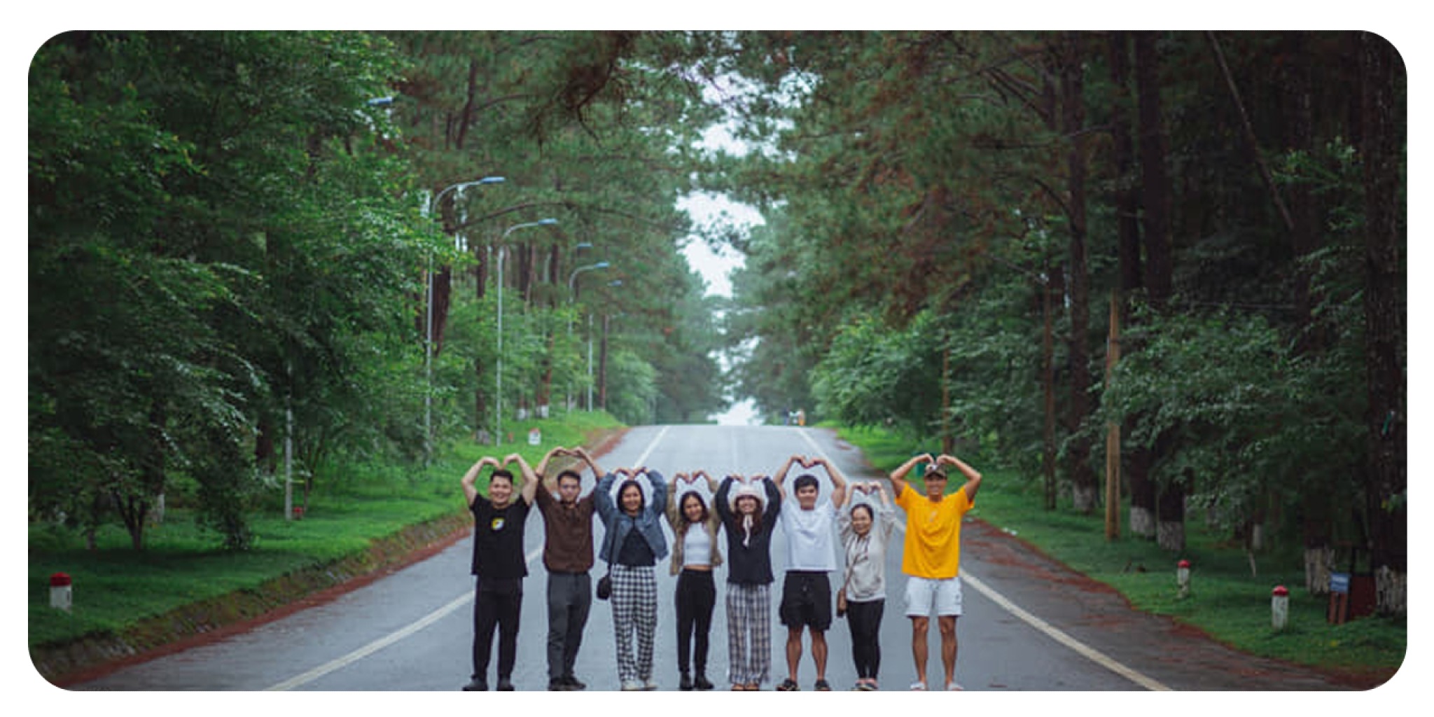 Cảnh rừng th&ocirc;ng xanh m&aacute;t tại Măng Đen Kon Tum với con đường uốn lượn y&ecirc;n tĩnh, kh&ocirc;ng kh&iacute; trong l&agrave;nh l&yacute; tưởng cho du lịch nghỉ dưỡng gần gũi thi&ecirc;n nhi&ecirc;n