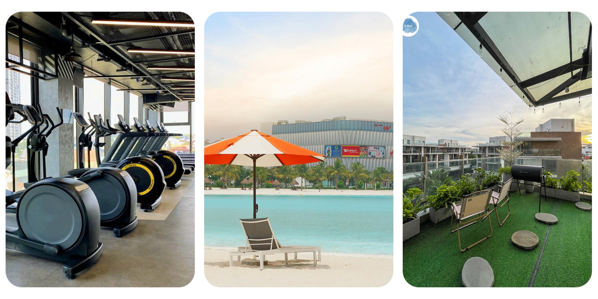 Gym hiện đại, b&atilde;i biển nh&acirc;n tạo, khu BBQ v&agrave; hồ bơi tại Vinhomes Ocean Park &ndash; tiện &iacute;ch sẵn c&oacute; cho du kh&aacute;ch It Dust