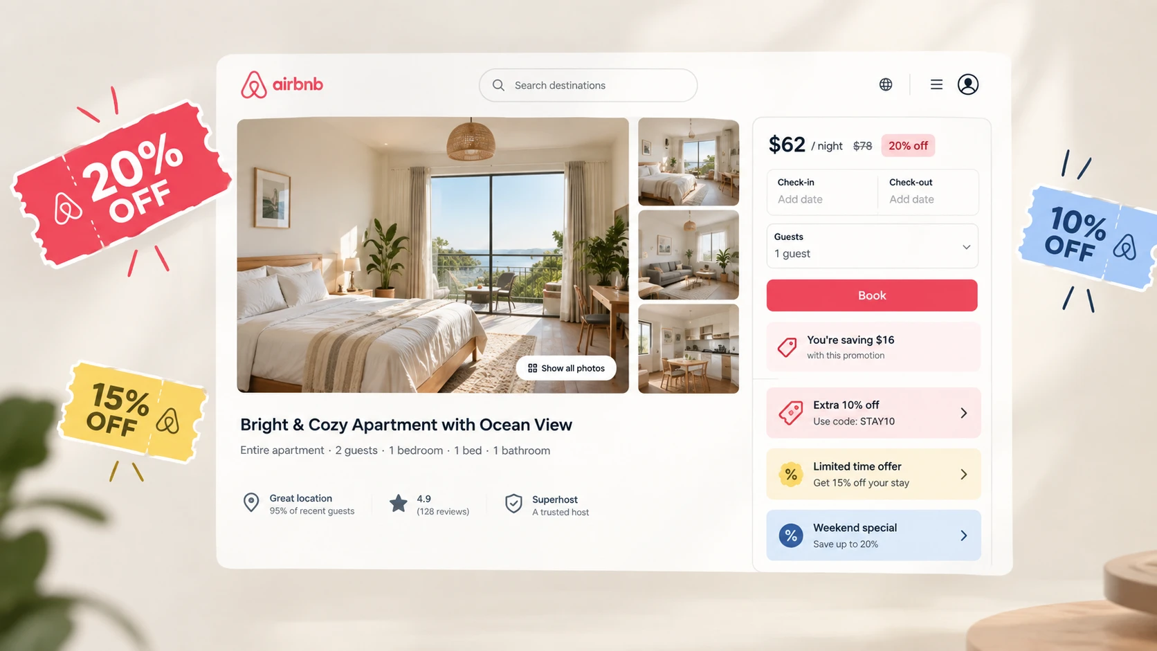 Airbnb Discounts: 7 loại giảm giá host nên biết và cách chọn đúng